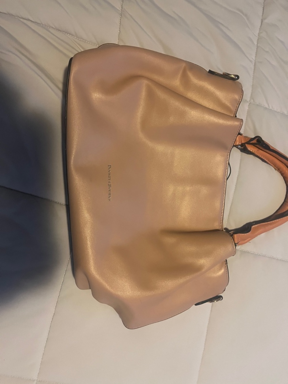 Dooney & Bourke Peach-Tan Leather Shoulder Bag